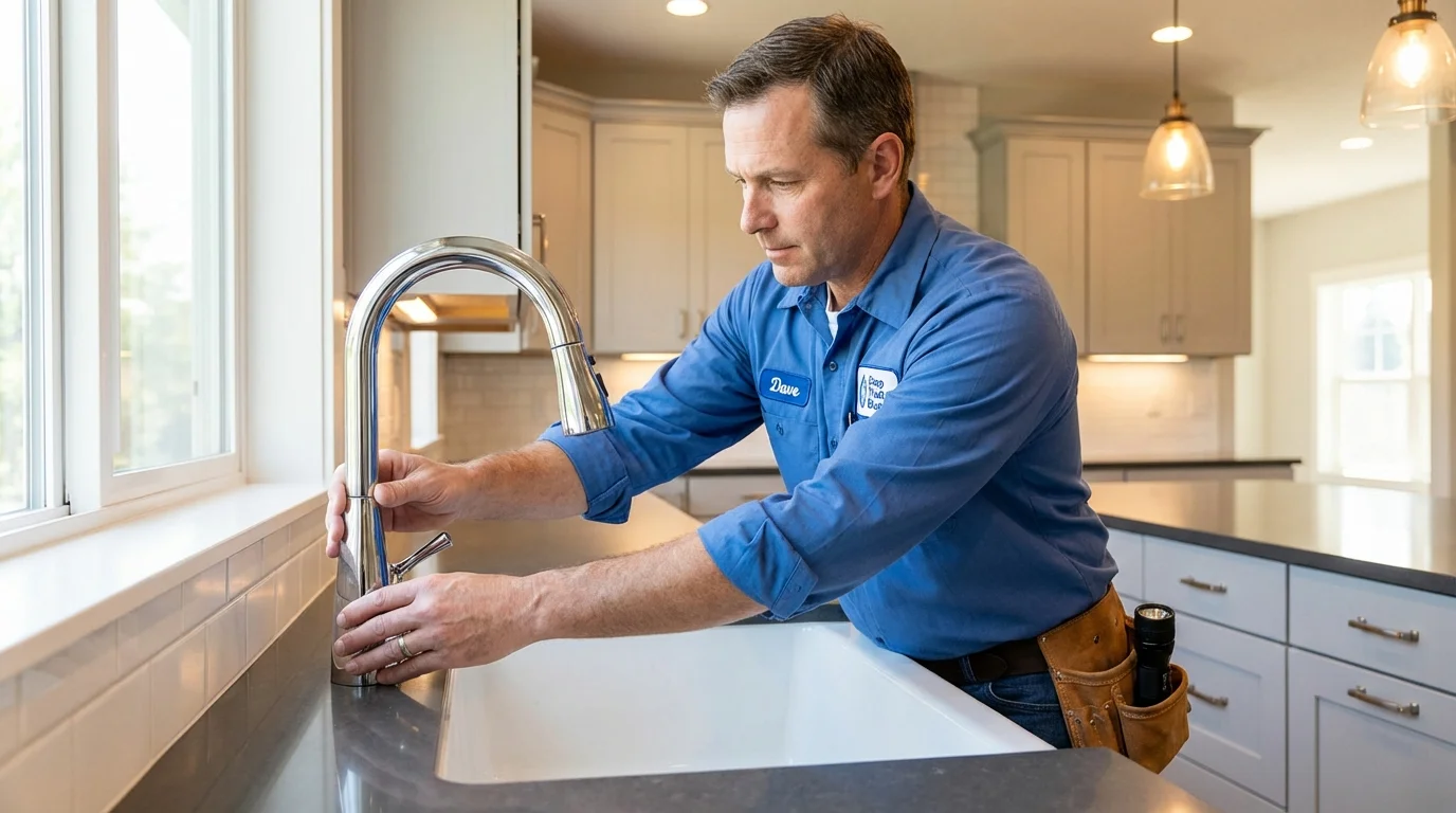 Kitchen faucet installation by Johns Plumbing LLC in Schnecksville